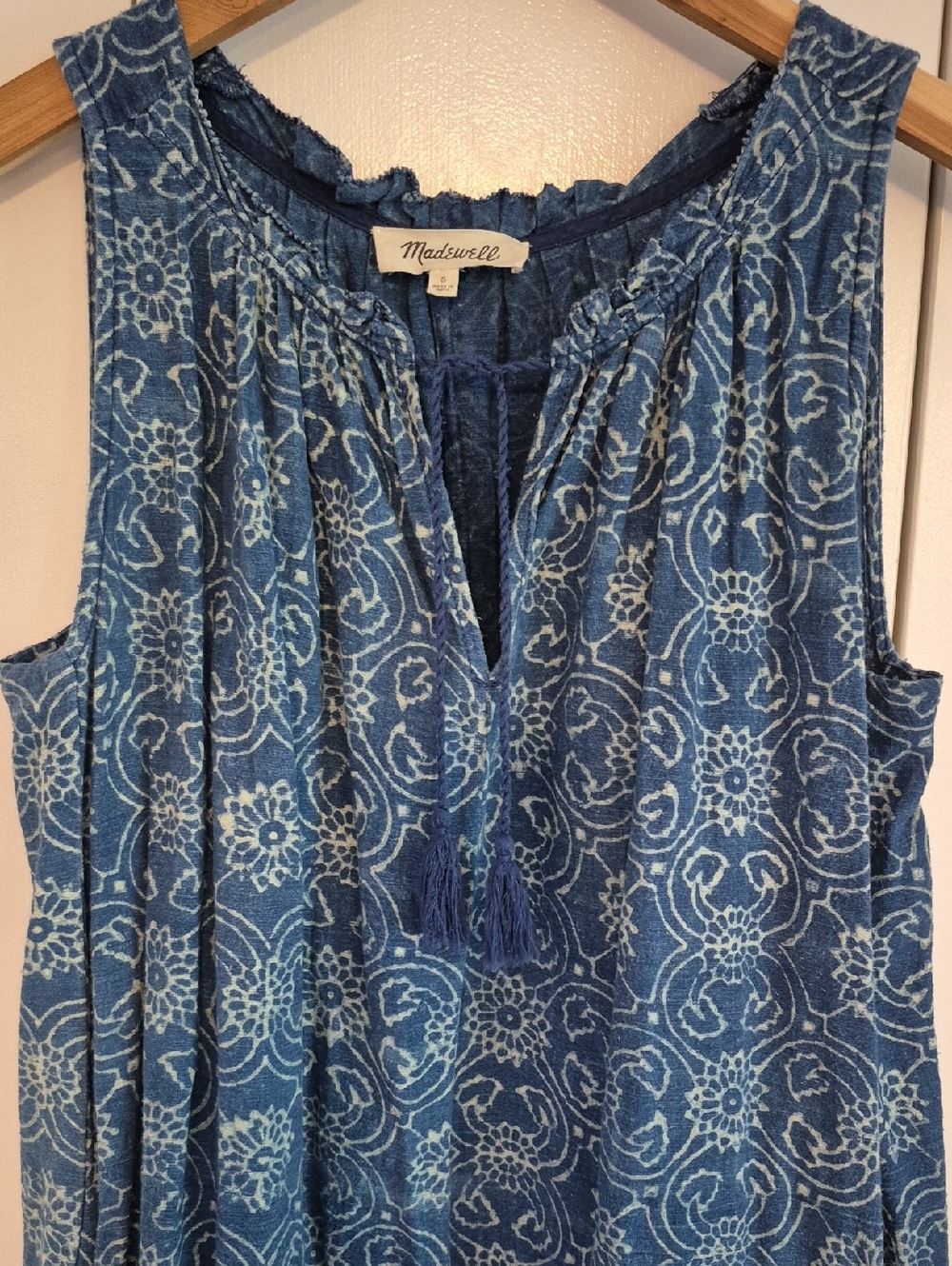 Madewell Dress Sleeveless, Pockets and Tassel Tie